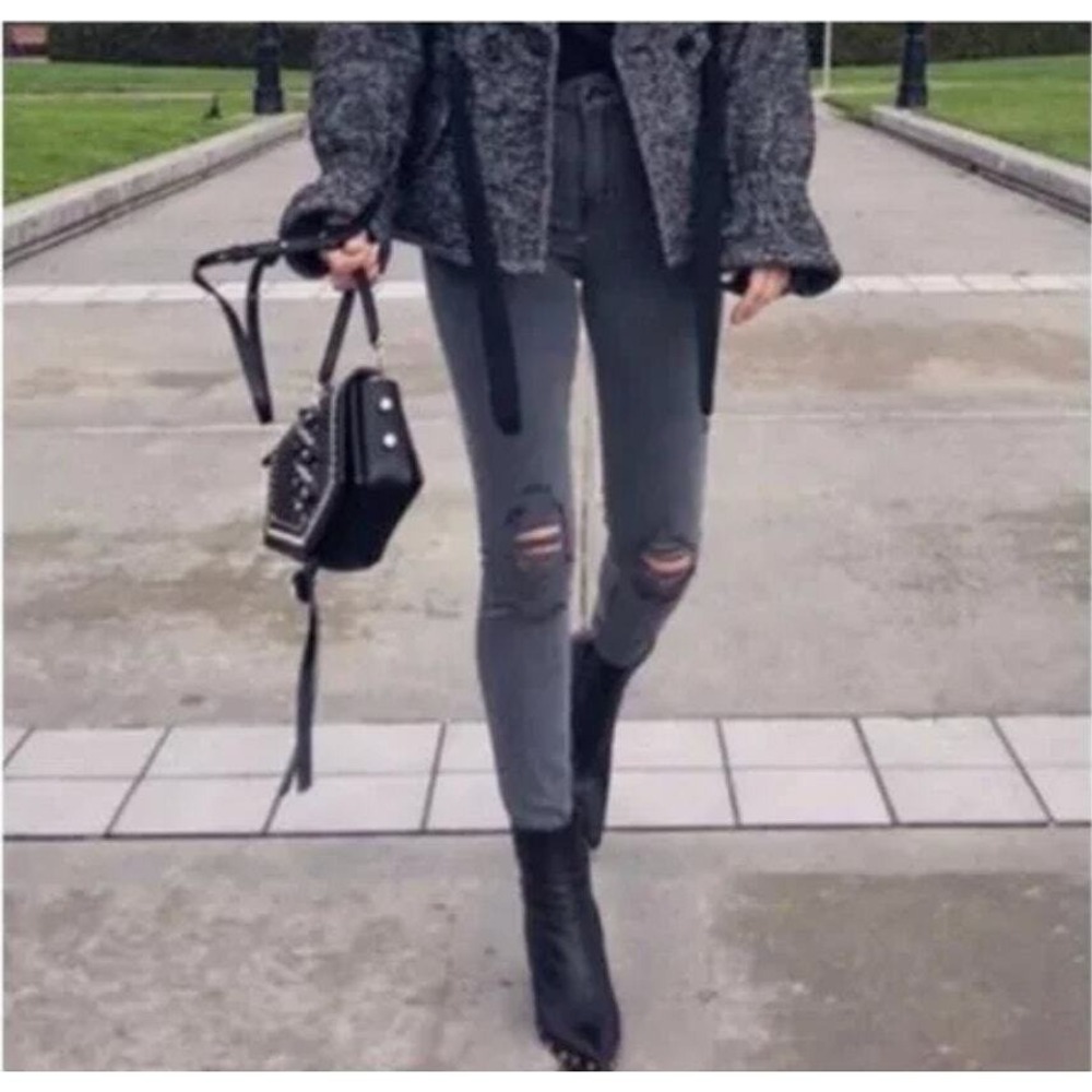L'Agence Margot Skinny High Rise‎ Nickel Destruct Jeans Size 29